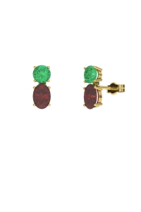 PENDIENTES FALLS ORO RUBI Y ESMERALDA