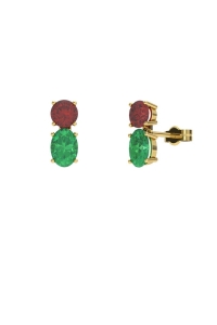 PENDIENTES FALLS ORO ESMERALDA Y RUBI