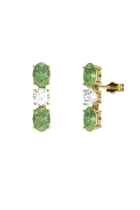 PENDIENTES FALLS ORO PERIDOTO Y TOPACIO BLANCO