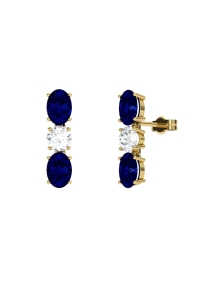 PENDIENTES FALLS ORO BRILLANTES 0,51 CT Y ZAFIRO