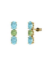 PENDIENTES FALLS ORO TOPACIO AZUL Y PERIDOTO