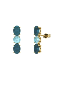 PENDIENTES FALLS ORO LONDON Y TOPACIO AZUL