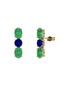 PENDIENTES FALLS ORO ESMERALDA Y ZAFIRO