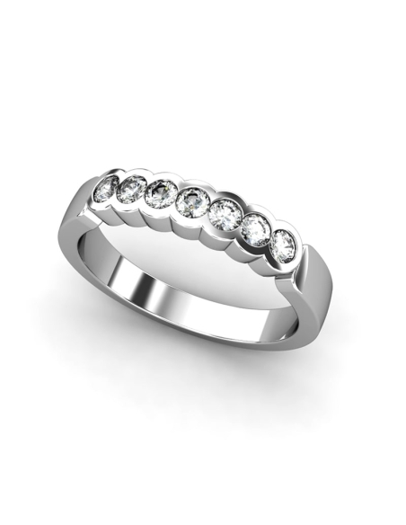 ANILLO MEDIA ALIANZA DELHI DE ORO Y DIAMANTES DE 0,35 CT