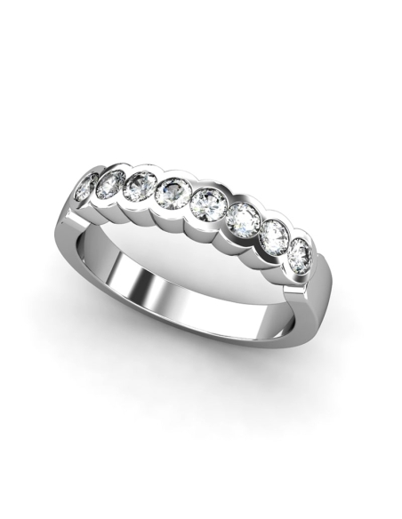 ANILLO MEDIA ALIANZA DELHI DE ORO Y DIAMANTES DE 0,50 CT