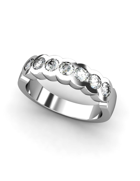 ANILLO MEDIA ALIANZA DELHI DE ORO Y DIAMANTES DE 0,75 CT