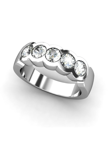 ANILLO MEDIA ALIANZA DELHI DE ORO Y DIAMANTES...