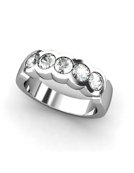ANILLO MEDIA ALIANZA DELHI DE ORO Y DIAMANTES DE 1,00 CT