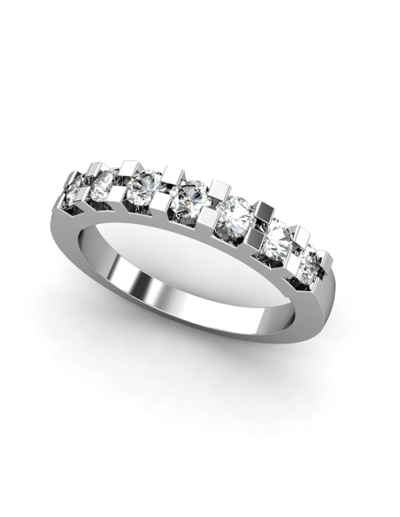 ANILLO MEDIA ALIANZA BEIRUT DE ORO Y DIAMANTES DE 0,75 CT