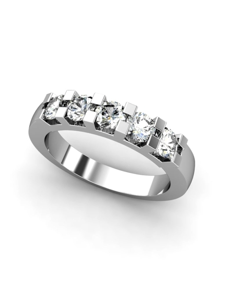 ANILLO MEDIA ALIANZA BEIRUT DE ORO Y DIAMANTES DE 1,00 CT