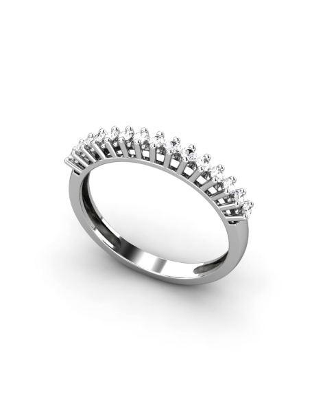 ANILLO MEDIA ALIANZA LUCERNA DE ORO Y UNA BANDA DE DIAMANTES DE 0,21 CT