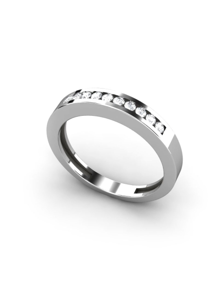 ANILLO MEDIA ALIANZA QUEENSTOWN DE ORO Y DIAMANTES ENGASTADOS EN CARRIL DE 0,25 CT