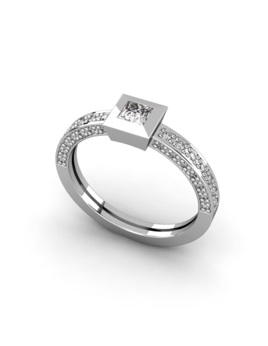 ANILLO ORO DIAMANTE 0,50 CT PRINCESA