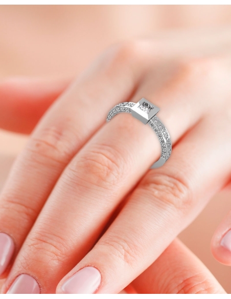 ANILLO ORO DIAMANTE 0,50 CT PRINCESA